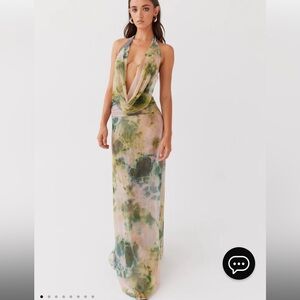 Brand new! Sexy Green Floral Maxi Dress